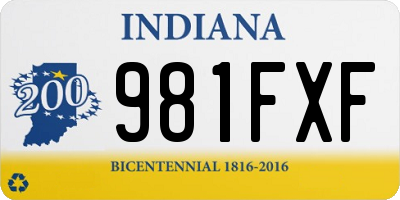 IN license plate 981FXF
