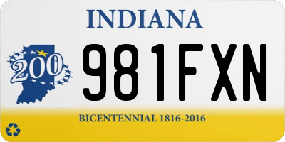 IN license plate 981FXN