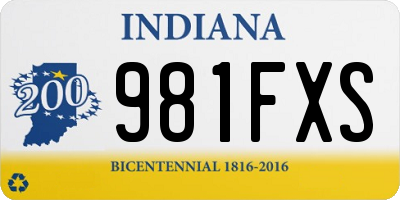IN license plate 981FXS