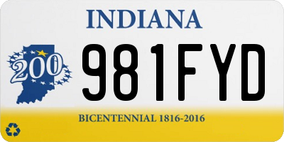 IN license plate 981FYD