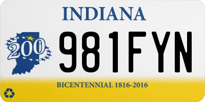 IN license plate 981FYN