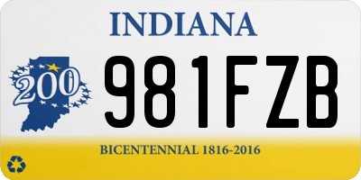 IN license plate 981FZB