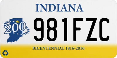 IN license plate 981FZC