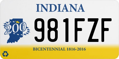 IN license plate 981FZF
