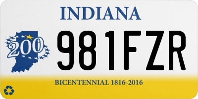 IN license plate 981FZR
