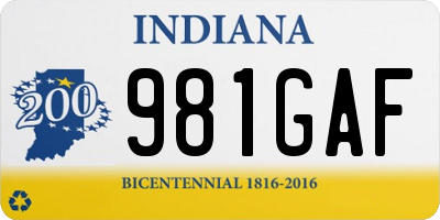 IN license plate 981GAF