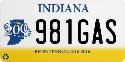 IN license plate 981GAS