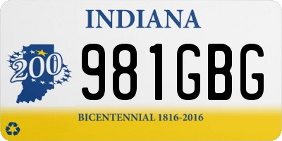 IN license plate 981GBG