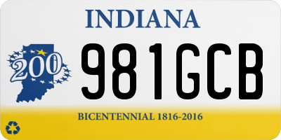IN license plate 981GCB