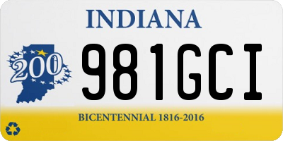 IN license plate 981GCI
