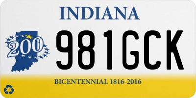 IN license plate 981GCK