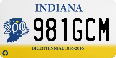 IN license plate 981GCM