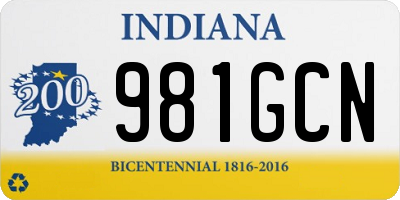 IN license plate 981GCN