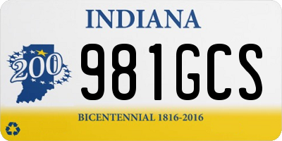 IN license plate 981GCS