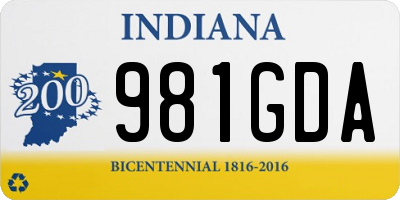 IN license plate 981GDA
