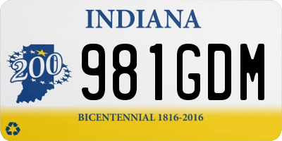 IN license plate 981GDM