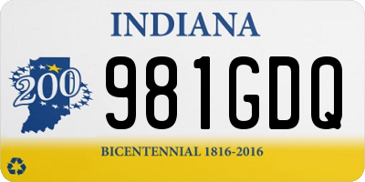 IN license plate 981GDQ