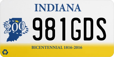 IN license plate 981GDS