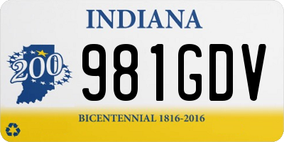 IN license plate 981GDV