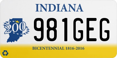 IN license plate 981GEG