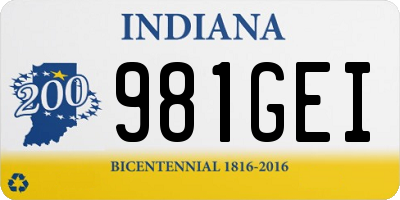IN license plate 981GEI