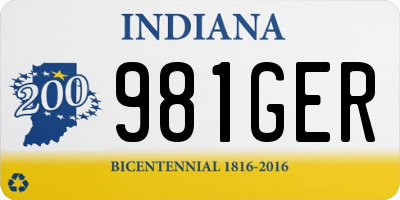 IN license plate 981GER