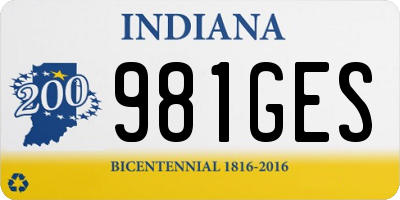 IN license plate 981GES