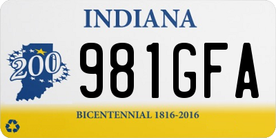IN license plate 981GFA