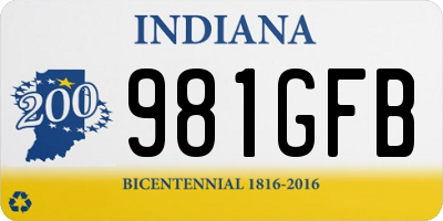 IN license plate 981GFB