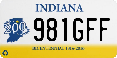 IN license plate 981GFF