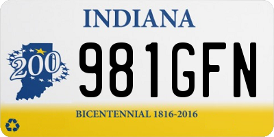 IN license plate 981GFN