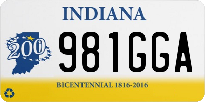 IN license plate 981GGA