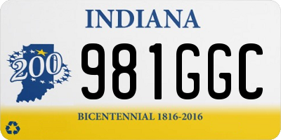 IN license plate 981GGC