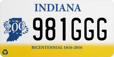 IN license plate 981GGG