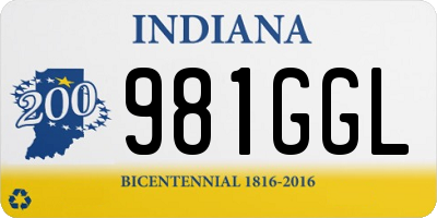 IN license plate 981GGL