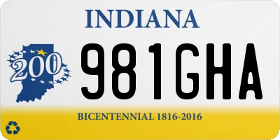 IN license plate 981GHA