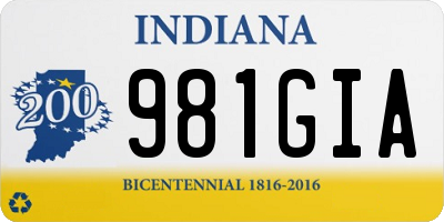 IN license plate 981GIA
