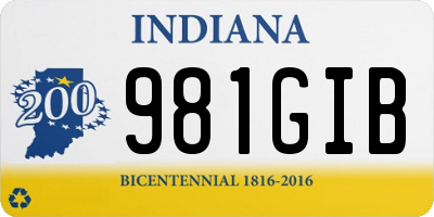 IN license plate 981GIB