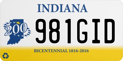 IN license plate 981GID