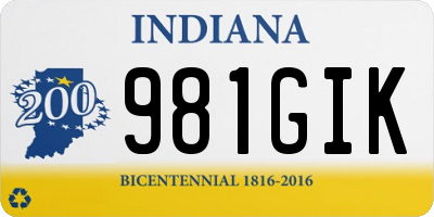 IN license plate 981GIK