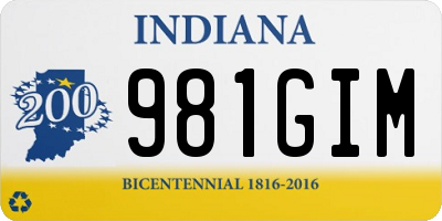 IN license plate 981GIM