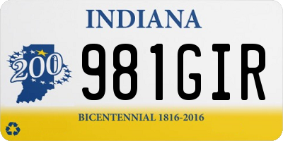 IN license plate 981GIR