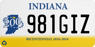 IN license plate 981GIZ