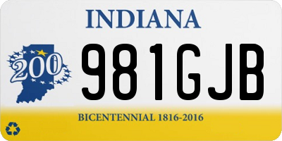 IN license plate 981GJB