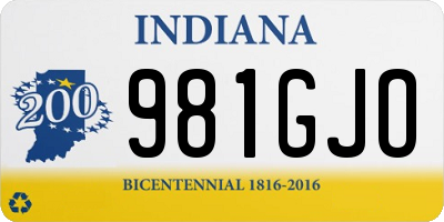 IN license plate 981GJO