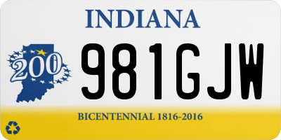 IN license plate 981GJW