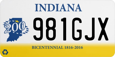 IN license plate 981GJX