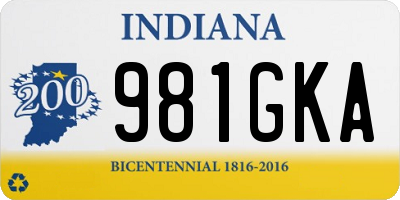 IN license plate 981GKA