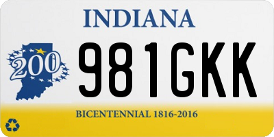 IN license plate 981GKK
