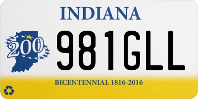 IN license plate 981GLL